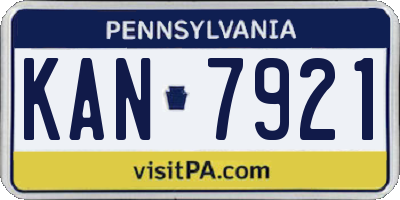 PA license plate KAN7921