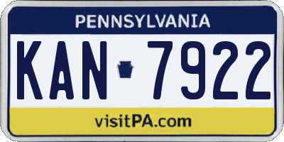 PA license plate KAN7922
