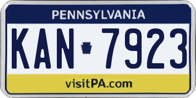 PA license plate KAN7923