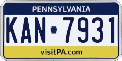 PA license plate KAN7931