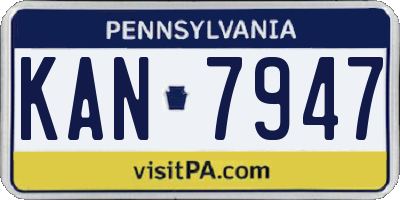 PA license plate KAN7947