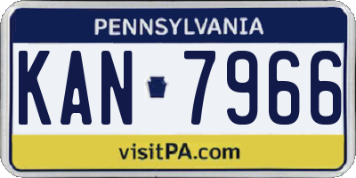 PA license plate KAN7966