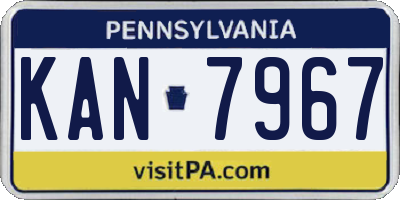 PA license plate KAN7967