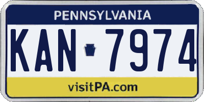 PA license plate KAN7974