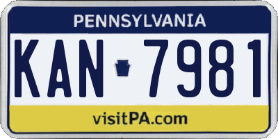 PA license plate KAN7981