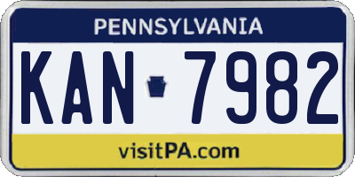 PA license plate KAN7982