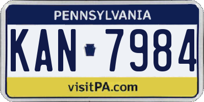 PA license plate KAN7984