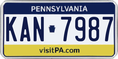 PA license plate KAN7987