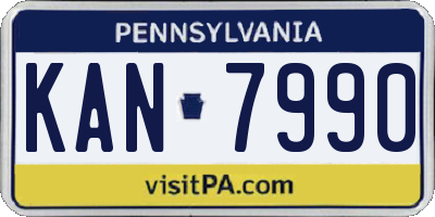 PA license plate KAN7990