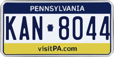 PA license plate KAN8044