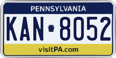 PA license plate KAN8052