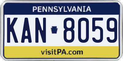 PA license plate KAN8059