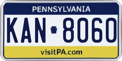 PA license plate KAN8060