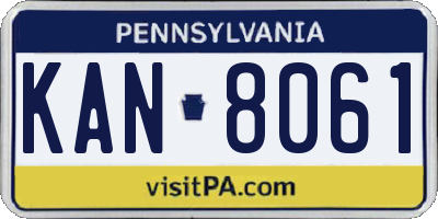 PA license plate KAN8061