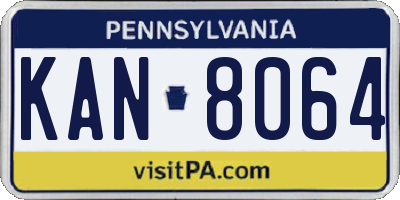 PA license plate KAN8064