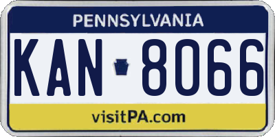 PA license plate KAN8066