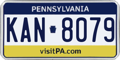PA license plate KAN8079
