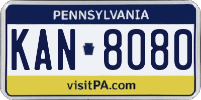 PA license plate KAN8080
