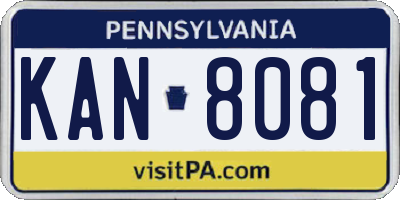 PA license plate KAN8081