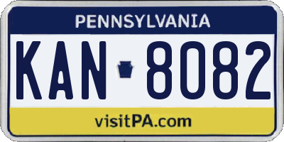 PA license plate KAN8082