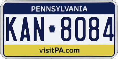 PA license plate KAN8084