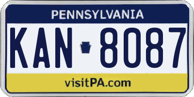PA license plate KAN8087