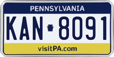 PA license plate KAN8091