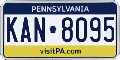 PA license plate KAN8095