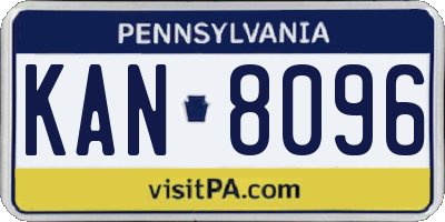 PA license plate KAN8096
