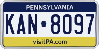 PA license plate KAN8097