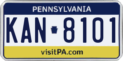PA license plate KAN8101