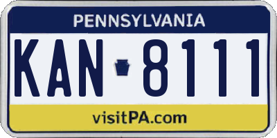 PA license plate KAN8111