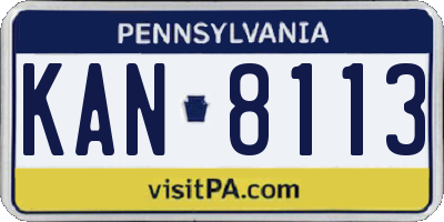 PA license plate KAN8113