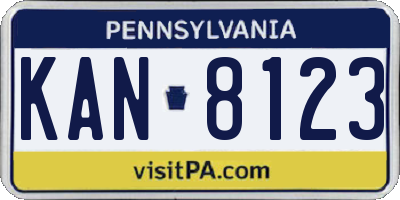 PA license plate KAN8123