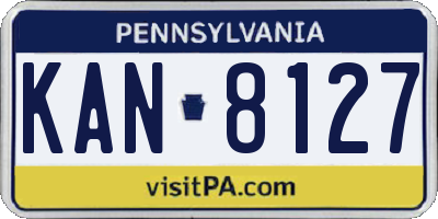 PA license plate KAN8127
