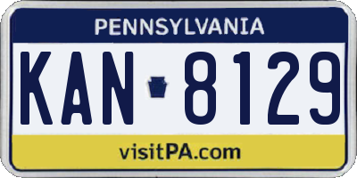 PA license plate KAN8129