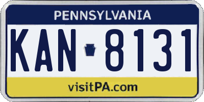 PA license plate KAN8131