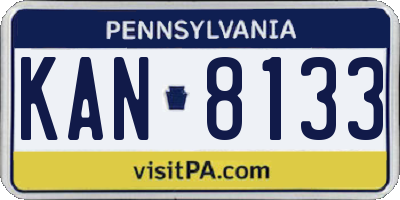 PA license plate KAN8133