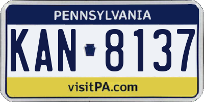 PA license plate KAN8137