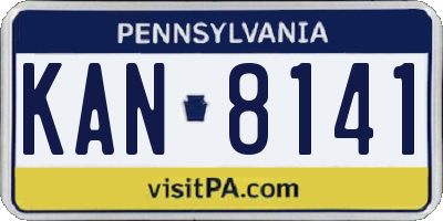PA license plate KAN8141