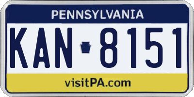 PA license plate KAN8151