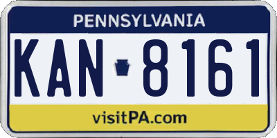 PA license plate KAN8161