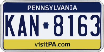 PA license plate KAN8163