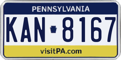 PA license plate KAN8167