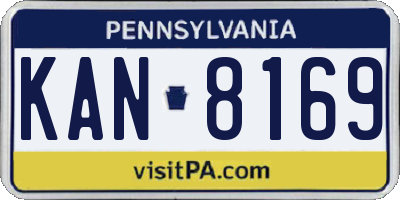 PA license plate KAN8169