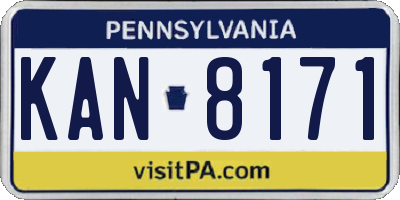 PA license plate KAN8171