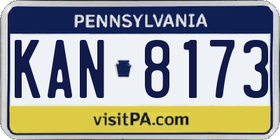 PA license plate KAN8173