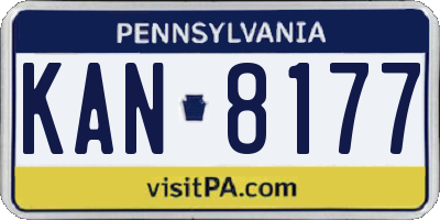 PA license plate KAN8177