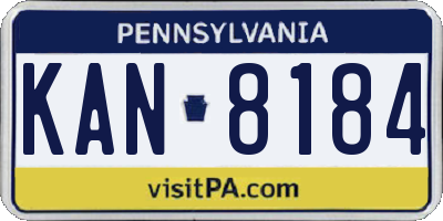PA license plate KAN8184