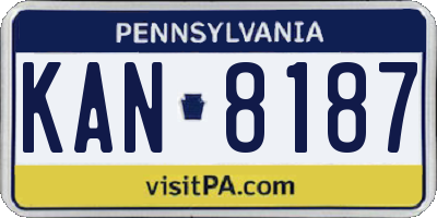 PA license plate KAN8187